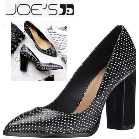 Joe's Jeans black/white pointed toe heels. Sz 9 - Picture 1 of 5